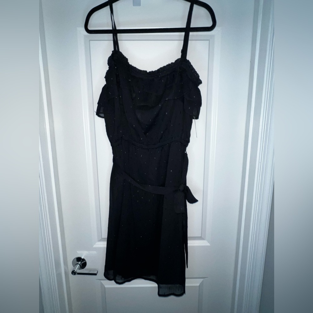 INC Spaghetti Strap Dress, Black with metallic detail